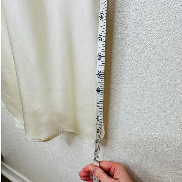 Nili Lotan Cream V-Neck Spaghetti Strap 100% Silk Slip Dress XL - Picture 16 of 16